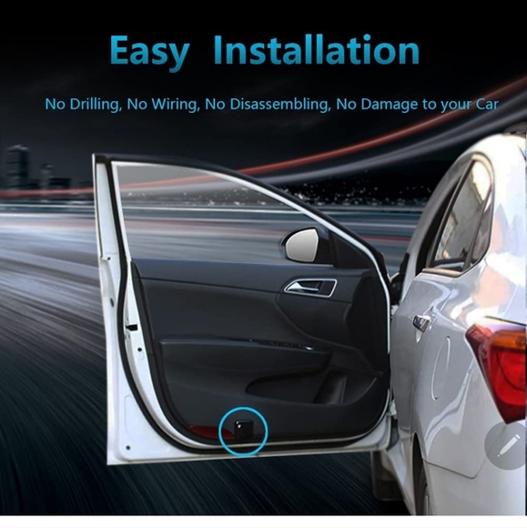 2 Universal wireless American flag LED car door projector lights no tools - Picture 3 of 3